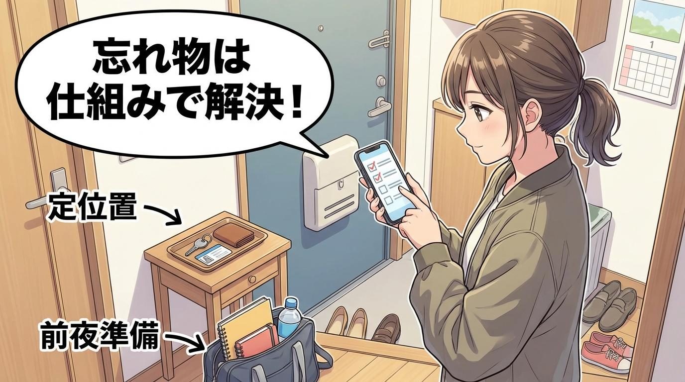 忘れ物防止は仕組み化が正解｜玄関・スマホ・チェックリストでうっかりを減らす方法